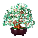 Max Mini Crystal Money Tree Bonsai Style Feng Shui Tree Home Office Decor Green