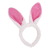 Maxbell Plush Bunny Ears Headband Rabbit Hairbands for Halloween for Kids and Adults Pink