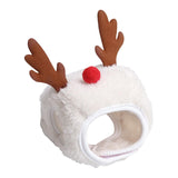 Maxbell Cute Christmas Dog Hat Warm Winter Soft Headdress for Dogs Party Festival White L