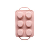 Maxbell 6 Holes Heat Resisting Nonstick Baking Molds Silicone Molds  Pink