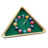 Maxbell Billiards Theme Wall Clock Wood Frame Battery Powered for Guest Room Durable