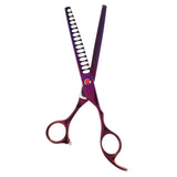 Max Teeth Fishbone Scissors Pets Grooming Thinning Shears Salon Hairdressing Purple