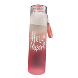 Maxbell Glass Water Bottle Coffee Bottle for Home Office outdoor Pink