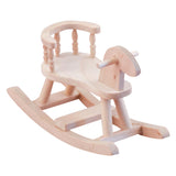 Maxbell 1/12 Dollhouse Miniature Unpainted Wooden Rocking Horse Model Toys Accessory