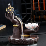 Maxbell Creative Ceramic Incense Censer Burners Home Office Decoration Lotus