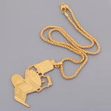 Maxbell Premium Golden Alloy Barber Chair Pendant Necklace Durabl Seat Stool Pendant