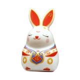 Maxbell Chinese Animal Lucky Rabbit Statue Small Bunny Figurine for Store Decor Red