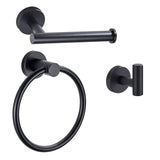 Maxbell 3 Pack Bathroom Towel Rack with Towel Ring Bathroom Accessories for Kitchen black