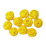 Max 10pcs 3cm Wicker Rattan Balls Xmas Wedding Party Decorative Crafts yellow
