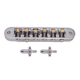 Max 1 Set Roller Saddle Locking Bridge with Studs for Electric Guitar Silver