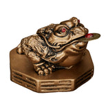 Maxbell Wealth Frog Statue Fortune Ancient Resin for Desktop Living Room Decoration brown