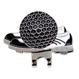 Maxbell Golf Hat Clip with Detachable Magnetic Ball Marker Sneaker Pattern Black