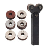Maxbell 7pcs Steel Dual Wheel Knurling Tool Kit with 0.5mm 1mm 2mm Wheel Linear