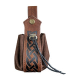 Maxbell Coin Pouch Purse Drawstring Belt Pouch Steampunk Waterproof for Gift Present Brown