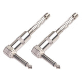 Maxbell 2Pieces Zinc Alloy L Shape 6.35mm Mono DIY Solder Plug for Guitar Mic Audio