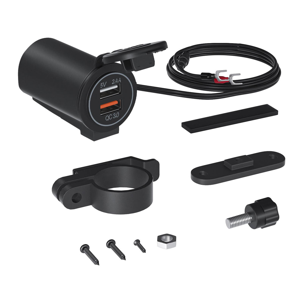 Maxbell Dual USB Car Power Charger Adapter Quick Charge 3.0 for Vehicles Boats Red Light