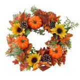 Max Artificial Flowers Garland Fall Wreath Door Decorations Pumpkin Sunflower