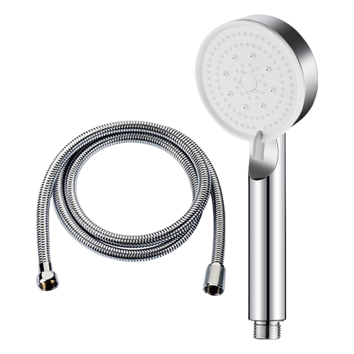Maxbell High Pressure Handheld Shower Head 5 Spray Settings Screw in G1/2" Connector Silver 1.5m Hose