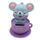 Maxbell Solar Powered Dancing Rat Ornament Car Dashboard Decor Kids Toy Light Blue