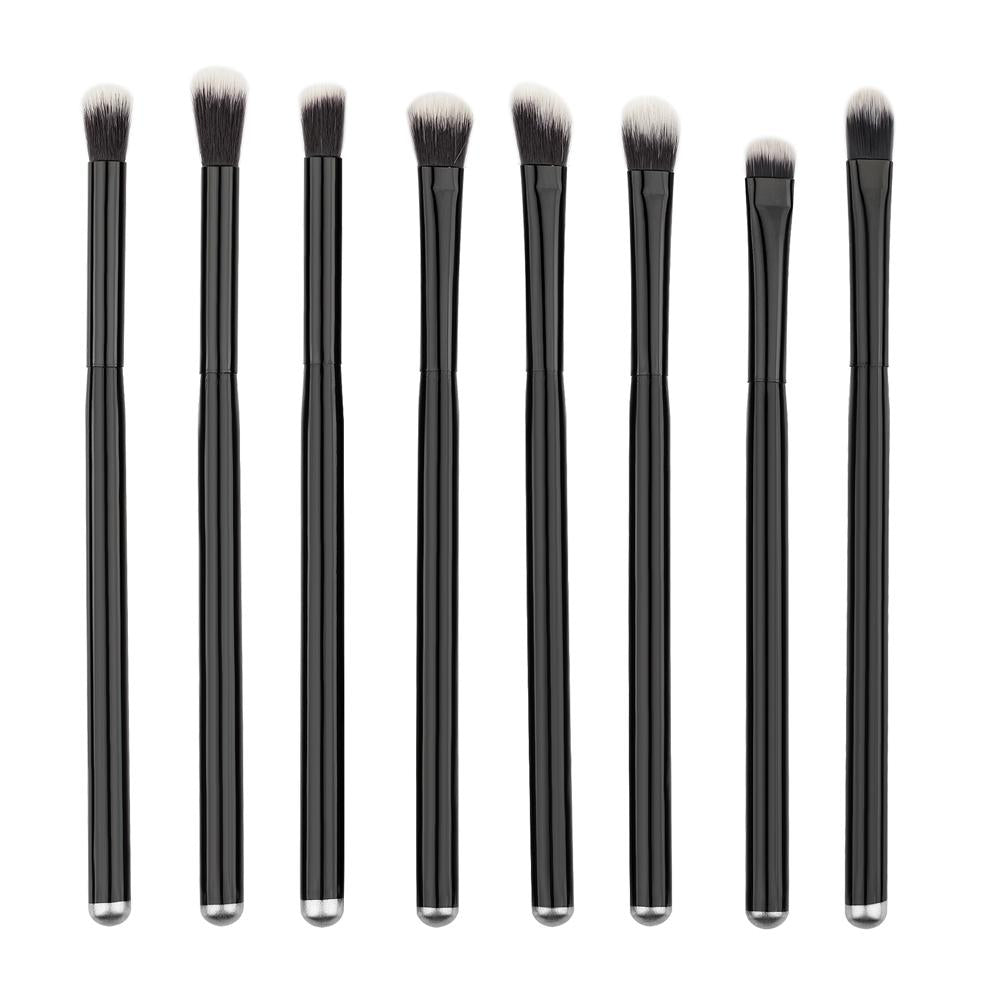 Maxbell Black Handle Professional Eye Shadow Makeup Brushes Set Cosmetic Eyeshadow Nylon Hair Brush Kits(8pcs)