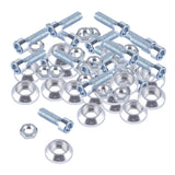 Max License Plate Frame Engine Bay Bumper Fender Screws Kit For Cars Silver