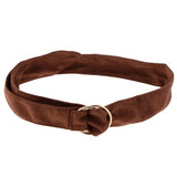 Max Womens Soft Cotton Fabric Cloth Waist Belt Dress Belt Knot Waistband Coffee