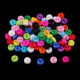 Max 100Pcs Candy Color 2-Holes Round Resin Button For Sewing Craft Scrapbook 6mm