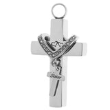 Maxbell Cross Crystal Stainless Steel Urn Cremation Family Keepsake Pendant Sister