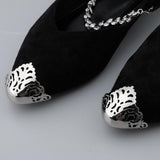 Maxbell Fashion Metal Shoes Accessories DIY Metal Pointed Shoe Charm Silver design 5