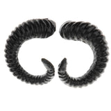 Maxbell Simulation Black Sheep Horns Costume Accessory for DIY Hair Headband 9x8cm