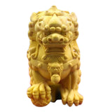 Maxbell Lion Statue Wood Carving Miniatures Figurine for Living Room Desktop Porch StyleA