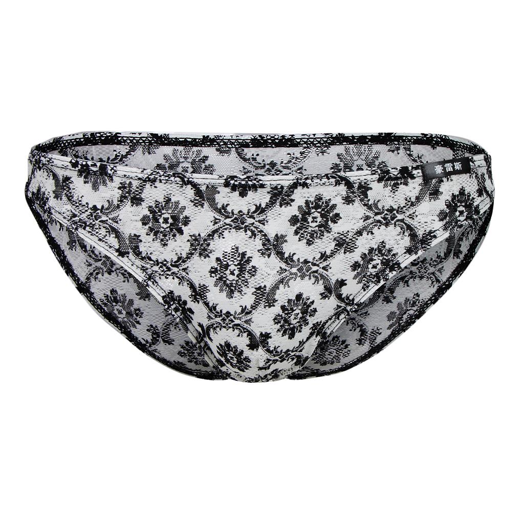 Maxbell Sheer Floral Lace Panties Stretchy Low Rise Briefs Underwear Black XL