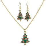 Maxbell Christmas Themed Necklaces Earrings Jewelry Set Kids Gift Xmas Tree