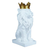 Maxbell Modern Lion Head Statue Animal Figurine Resin Craft for Desktop Bookshelf White