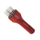 Maxbell Professional Meat Tenderizer with Wooden Handle for Marinade Turkey Beef Red