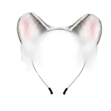 Maxbell Kitten Ears Headband Lovely Flexible Cosplay Animal Hair Hoop Women Girls Gray