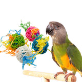 Maxbell 10pcs Bird Chew Rattan Toy Balls Cage Accessory Colorful Hanging DIY Toys