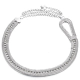 Maxbell Women's Silver Diamante Crystal Beaded Waistband Punk Waist Chain Belt