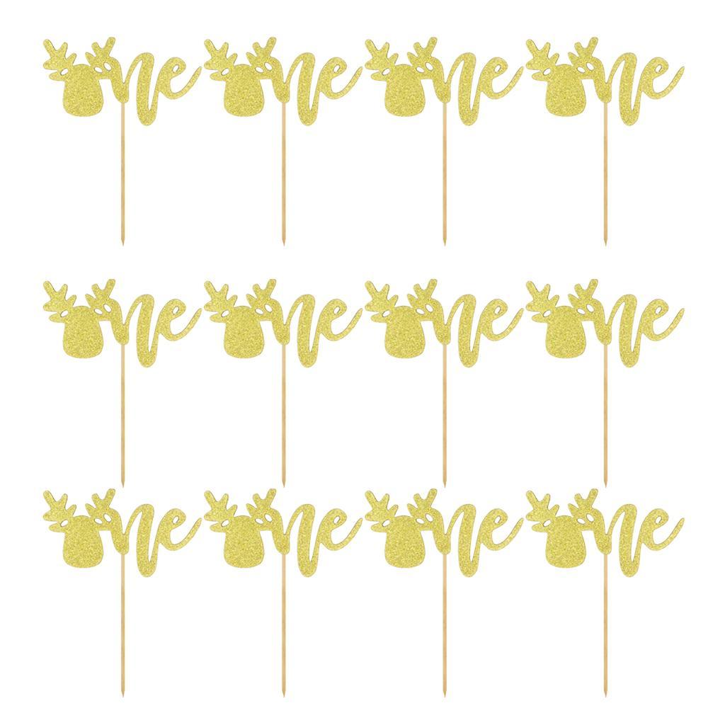 Max 12x cake topper ONE decor cake insert card for wedding party elk
