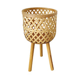 Maxbell Hand Woven Flower Pot Stand Farmhouse for Home Office Living Room Large