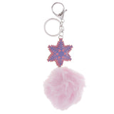 Max Faux Fur Ball Plush Pendant Key Chain Key Ring for Women Bag/Car/Purse Pink