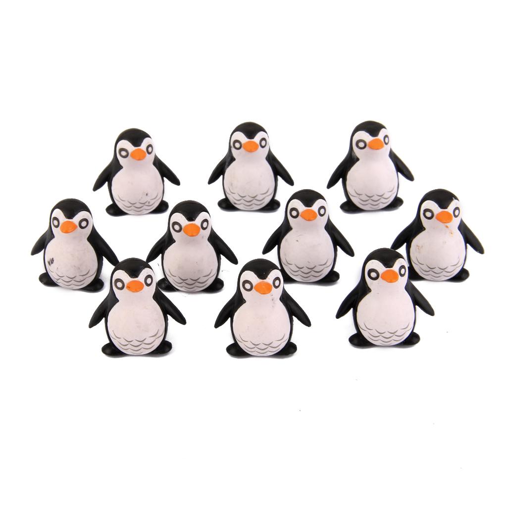 Maxbell 10pcs Miniature Small Penguin Dollhouse Bonsai Garden Resin Landscape