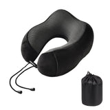 Maxbell Ushape Neck Pillow Travel Washable Sleep Memory Foam Supplies Head Black