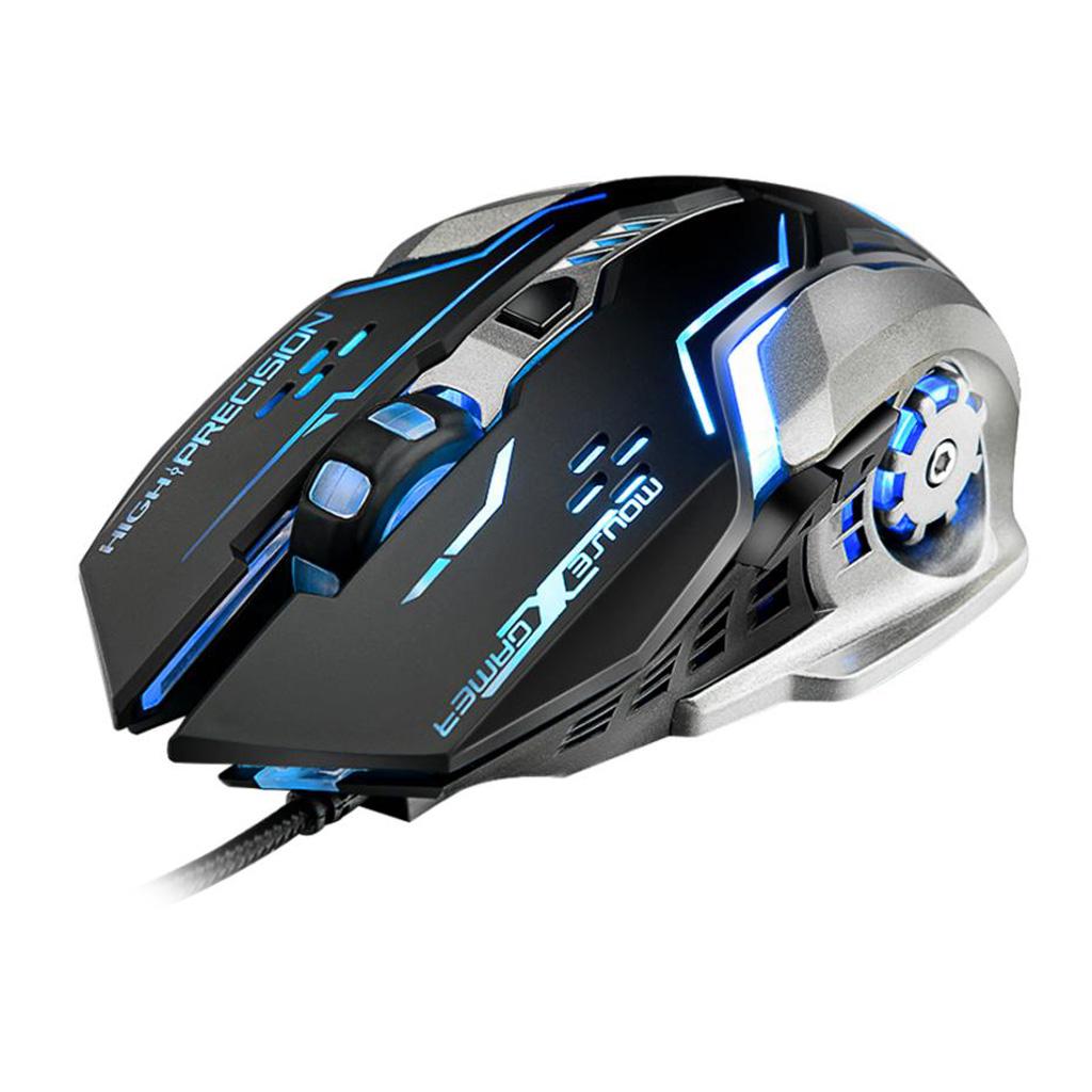 Max ABS Plastic Wired Gaming Mouse LED Optical USB Computer Mouse (Black)