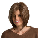 Maxbell 12" Natural Short Bob Wig Soft Straight Synthetic Hair Full Wigs Side Part