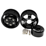 Maxbell 2pcs Metal Wheel Rim Frame for WPL B1 B14 B16 B24 C14 RC Military Car black