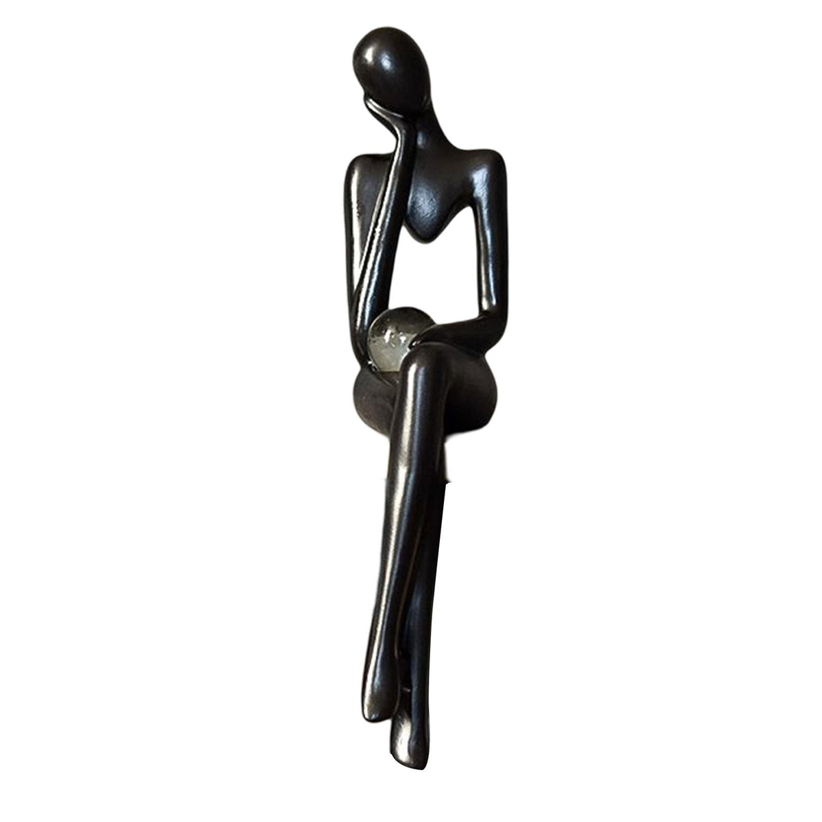 Maxbell Modern Abstract Thinker Statue Figurine Crafts for Living Room Desktop Decor 9cmx5cmx20cm