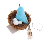 Maxbell 1/6 Dollhouse Miniature Bird Nest with Eggs for Fairy Garden Decor Blue