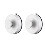 Maxbell 2x Aluminum Alloy Suction Cup Hooks Decorative for Restroom Pantry Office White