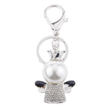 Maxbell Rhinestone Crystal Car Key Hanger Lucky Fortune Cat Pendant Key Ring Keyfobs
